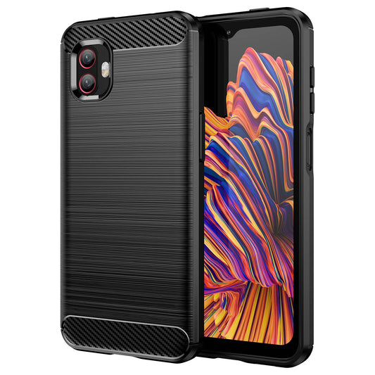 For Samsung Galaxy Xcover6 Pro 5G/Xcover Pro 2 5G Anti-drop TPU Phone Case Carbon Fiber Texture Brushed Surface Wear-resistant Cover
