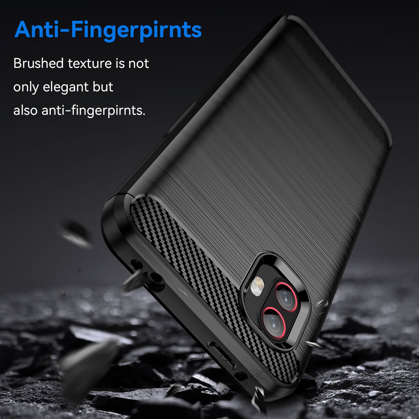 For Samsung Galaxy Xcover6 Pro 5G/Xcover Pro 2 5G Anti-drop TPU Phone Case Carbon Fiber Texture Brushed Surface Wear-resistant Cover