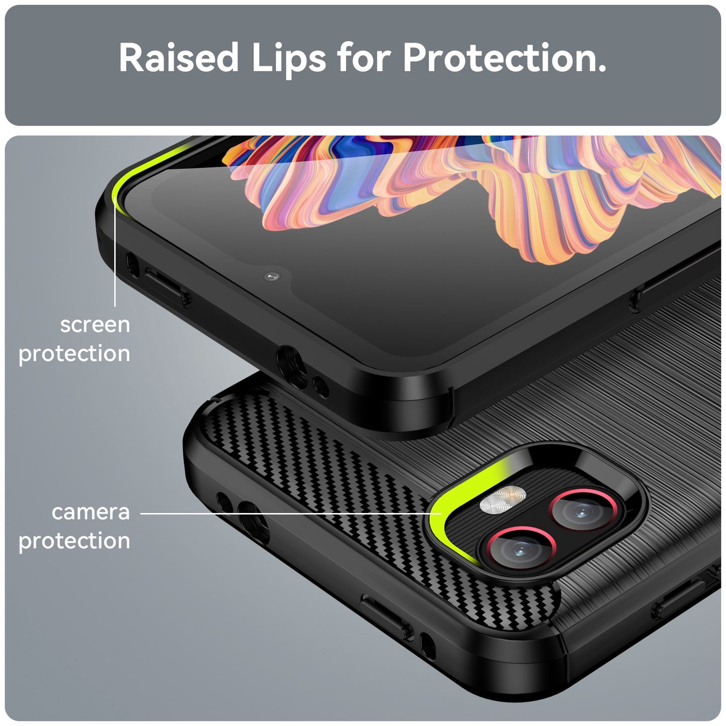 For Samsung Galaxy Xcover6 Pro 5G/Xcover Pro 2 5G Anti-drop TPU Phone Case Carbon Fiber Texture Brushed Surface Wear-resistant Cover