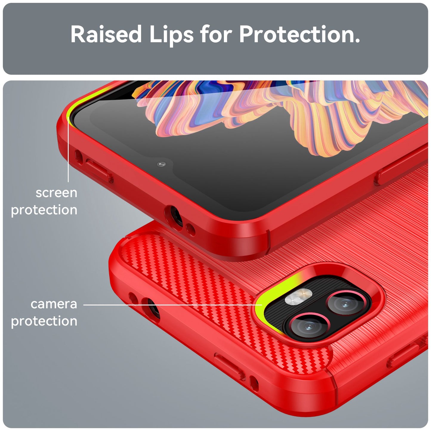 For Samsung Galaxy Xcover6 Pro 5G/Xcover Pro 2 5G Anti-drop TPU Phone Case Carbon Fiber Texture Brushed Surface Wear-resistant Cover