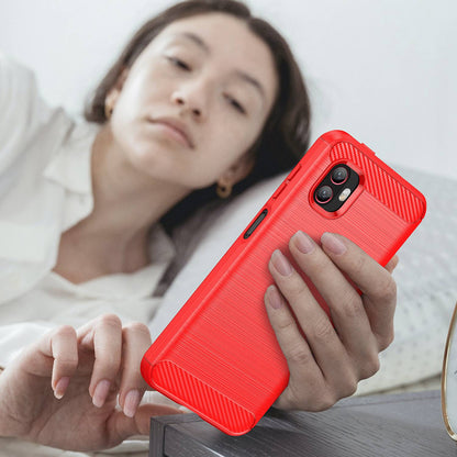 For Samsung Galaxy Xcover6 Pro 5G/Xcover Pro 2 5G Anti-drop TPU Phone Case Carbon Fiber Texture Brushed Surface Wear-resistant Cover