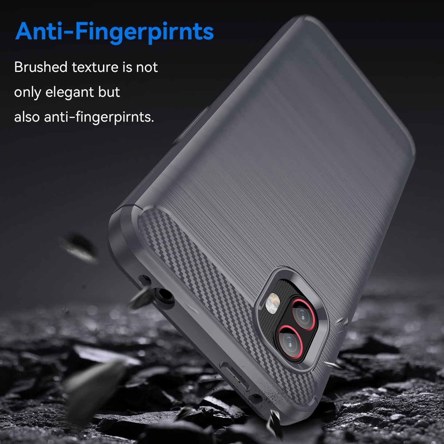 For Samsung Galaxy Xcover6 Pro 5G/Xcover Pro 2 5G Anti-drop TPU Phone Case Carbon Fiber Texture Brushed Surface Wear-resistant Cover