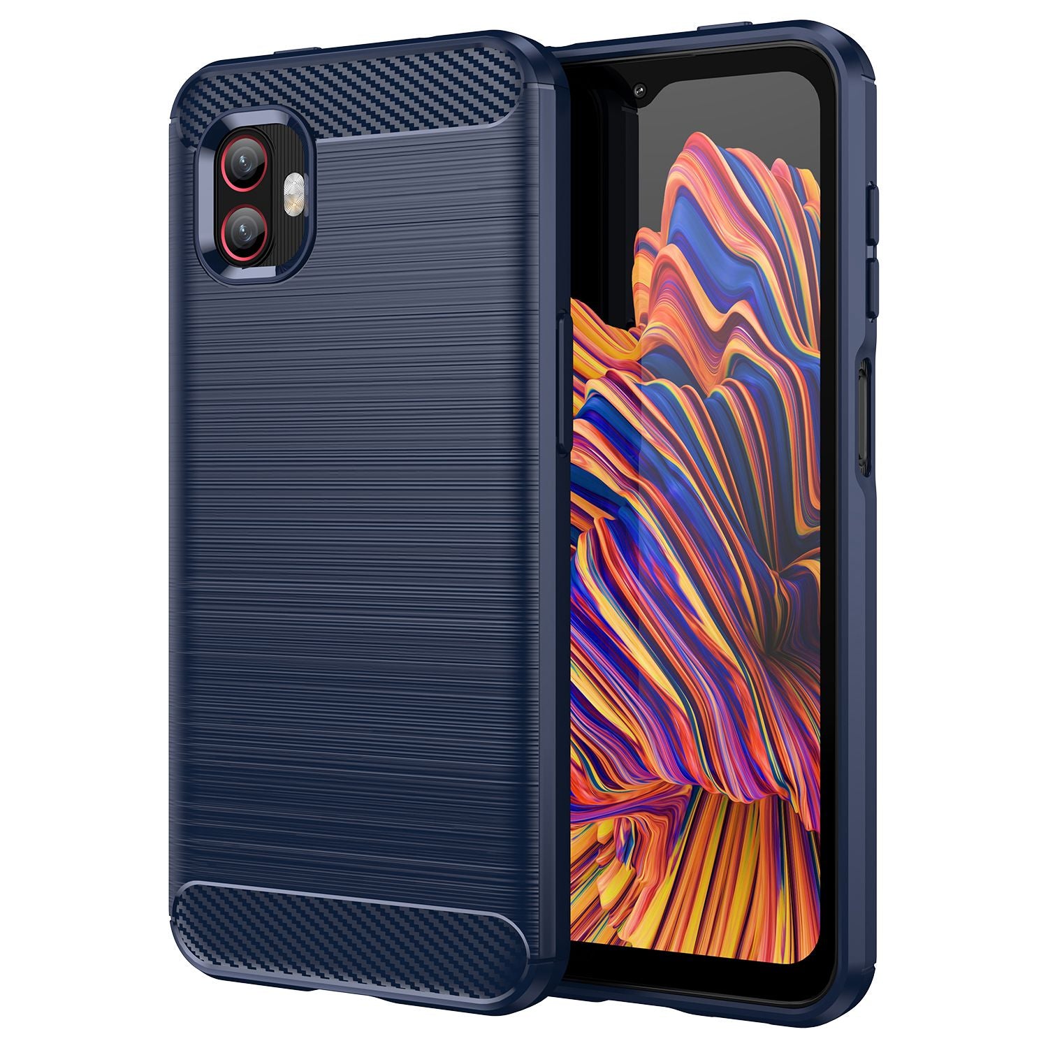 For Samsung Galaxy Xcover6 Pro 5G/Xcover Pro 2 5G Anti-drop TPU Phone Case Carbon Fiber Texture Brushed Surface Wear-resistant Cover