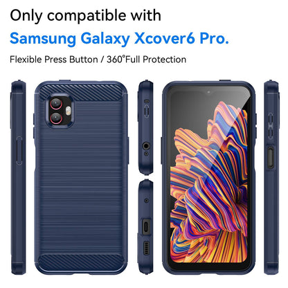 For Samsung Galaxy Xcover6 Pro 5G/Xcover Pro 2 5G Anti-drop TPU Phone Case Carbon Fiber Texture Brushed Surface Wear-resistant Cover