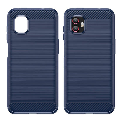 For Samsung Galaxy Xcover6 Pro 5G/Xcover Pro 2 5G Anti-drop TPU Phone Case Carbon Fiber Texture Brushed Surface Wear-resistant Cover