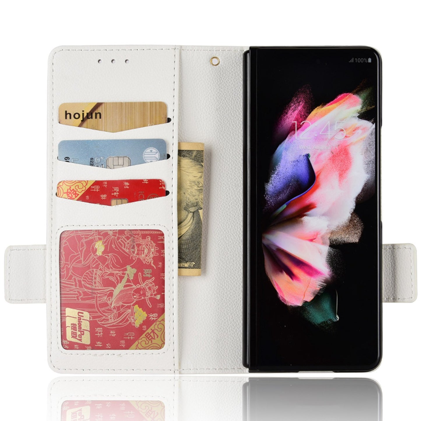 For Samsung Galaxy Z Fold3 5G Side Magnetic Clasp Litchi Texture PU Leather Phone Case Stand Wallet Folio Flip Cover