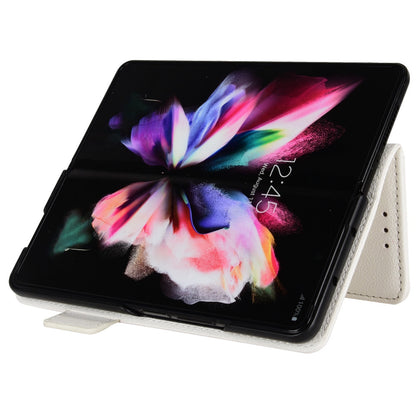 For Samsung Galaxy Z Fold3 5G Side Magnetic Clasp Litchi Texture PU Leather Phone Case Stand Wallet Folio Flip Cover