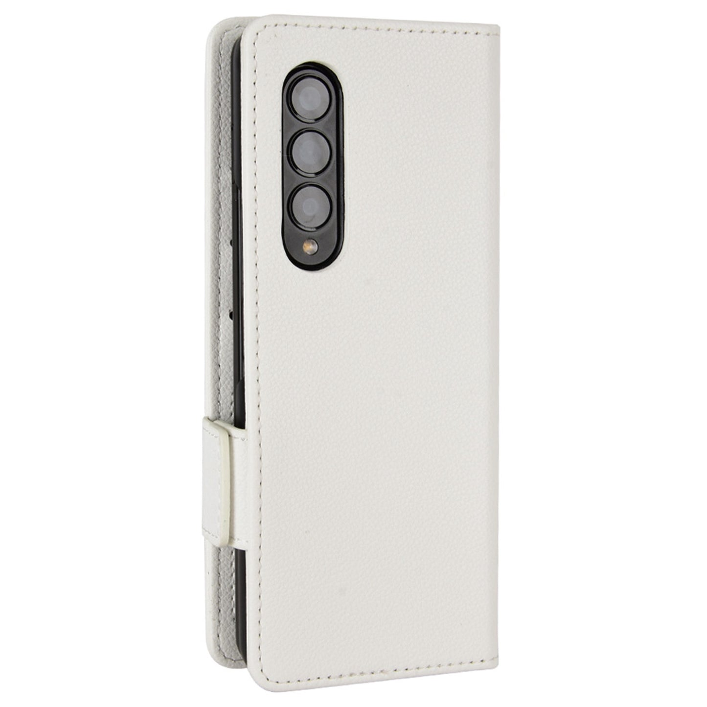 For Samsung Galaxy Z Fold3 5G Side Magnetic Clasp Litchi Texture PU Leather Phone Case Stand Wallet Folio Flip Cover