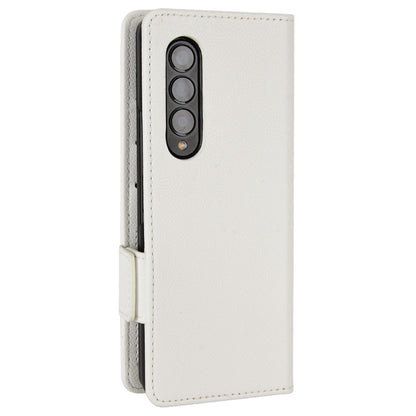 For Samsung Galaxy Z Fold3 5G Side Magnetic Clasp Litchi Texture PU Leather Phone Case Stand Wallet Folio Flip Cover