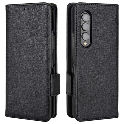 For Samsung Galaxy Z Fold3 5G Side Magnetic Clasp Litchi Texture PU Leather Phone Case Stand Wallet Folio Flip Cover