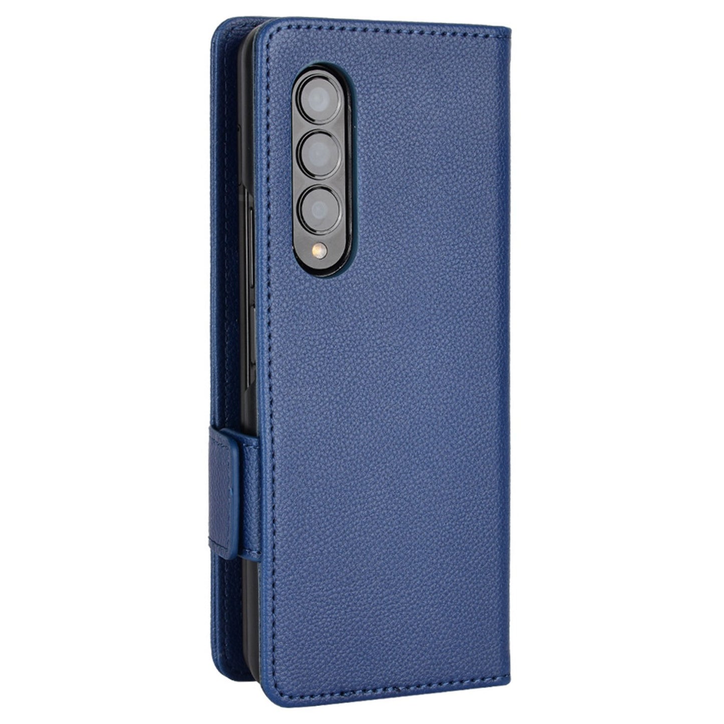 For Samsung Galaxy Z Fold3 5G Side Magnetic Clasp Litchi Texture PU Leather Phone Case Stand Wallet Folio Flip Cover