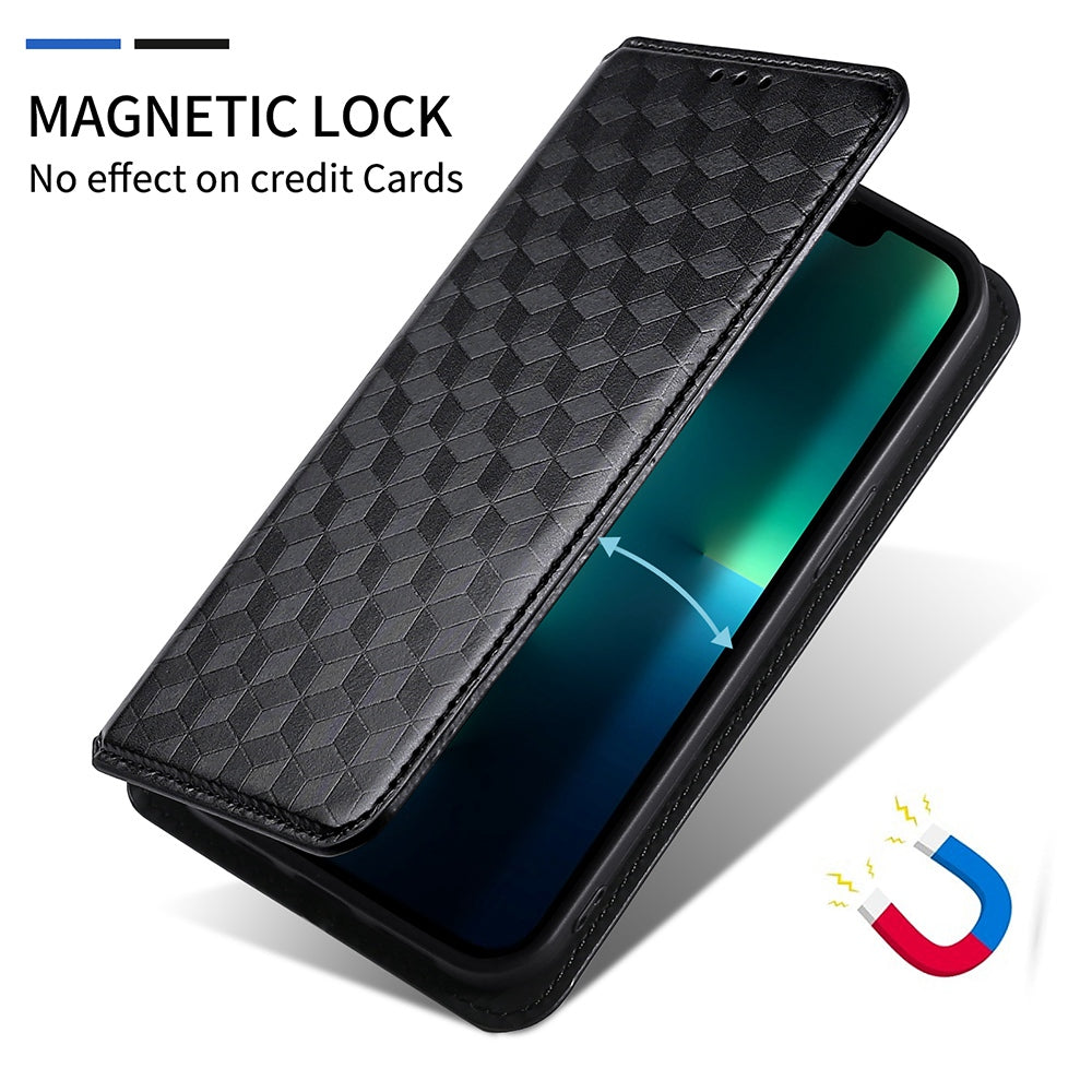 For Samsung Galaxy Z Fold3 5G Imprinting Rhombus Pattern Stand Wallet Leather Case Anti-drop Phone Cover