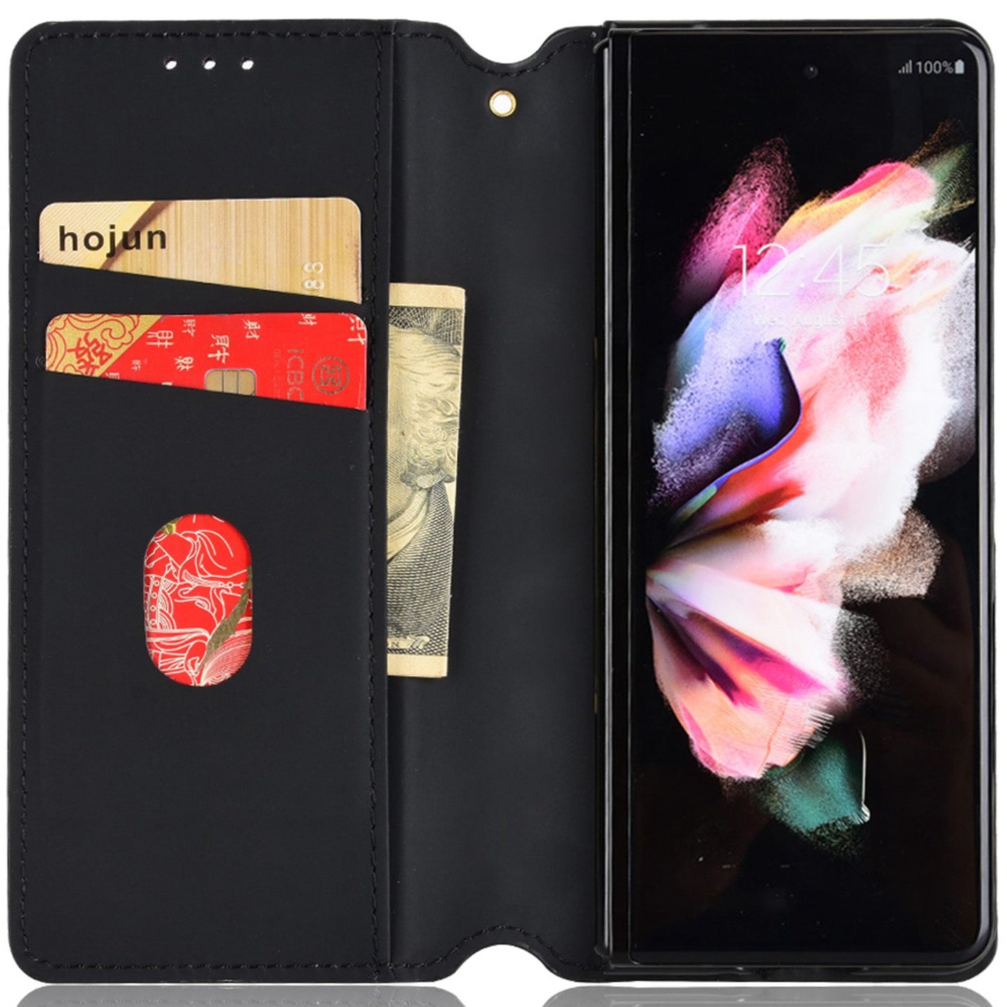 For Samsung Galaxy Z Fold3 5G Imprinting Rhombus Pattern Stand Wallet Leather Case Anti-drop Phone Cover