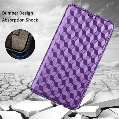For Samsung Galaxy Z Fold3 5G Imprinting Rhombus Pattern Stand Wallet Leather Case Anti-drop Phone Cover
