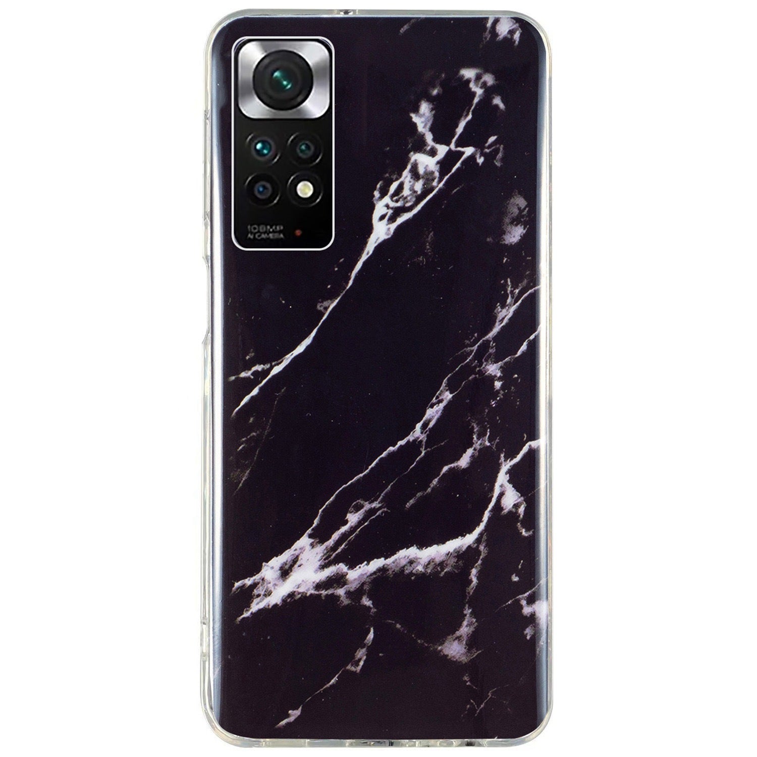 For Xiaomi Redmi Note 11 4G (Qualcomm)/Note 11S 4G IMD Marble Pattern Mobile Phone Cover Flexible TPU Drop-proof Case