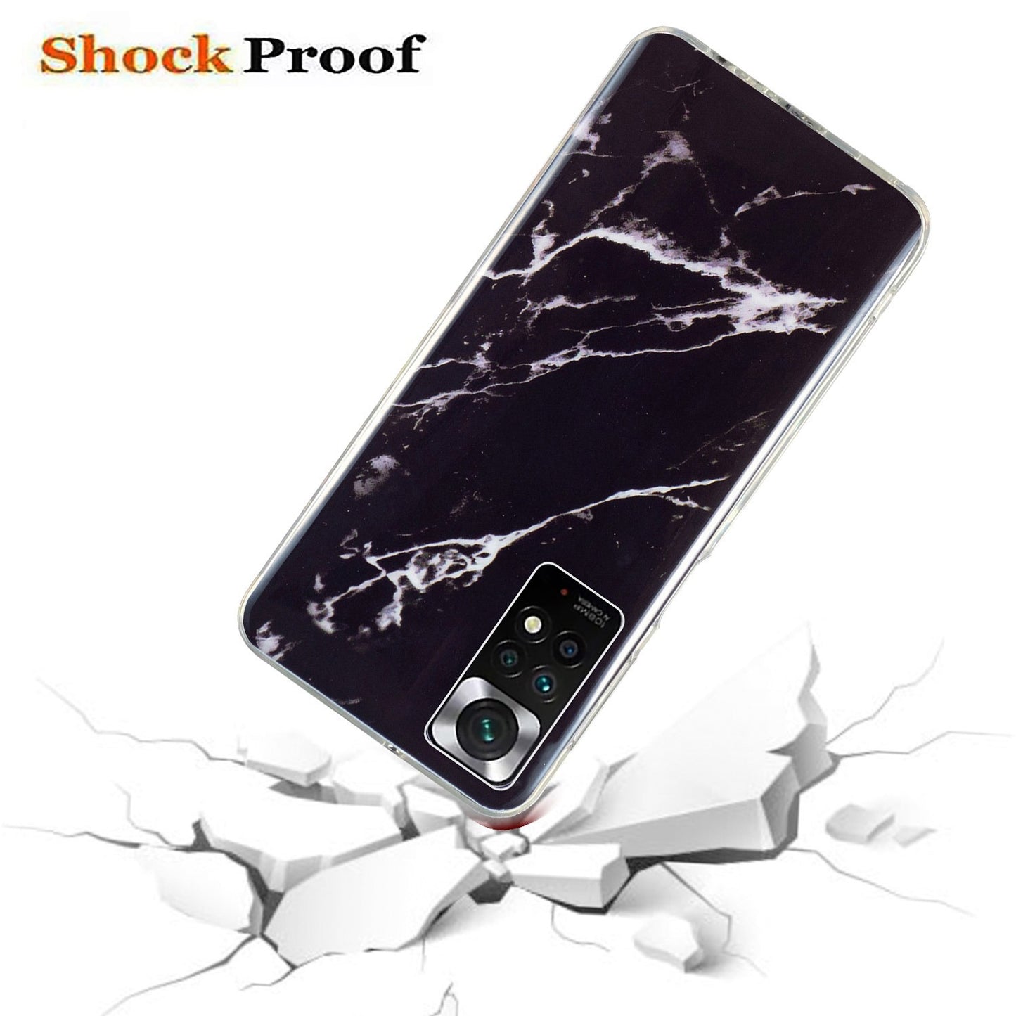 For Xiaomi Redmi Note 11 4G (Qualcomm)/Note 11S 4G IMD Marble Pattern Mobile Phone Cover Flexible TPU Drop-proof Case