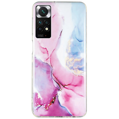 For Xiaomi Redmi Note 11 4G (Qualcomm)/Note 11S 4G IMD Marble Pattern Mobile Phone Cover Flexible TPU Drop-proof Case