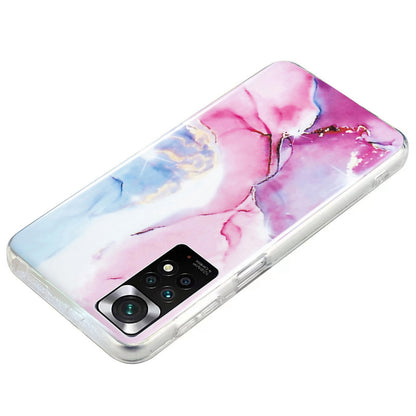 For Xiaomi Redmi Note 11 4G (Qualcomm)/Note 11S 4G IMD Marble Pattern Mobile Phone Cover Flexible TPU Drop-proof Case