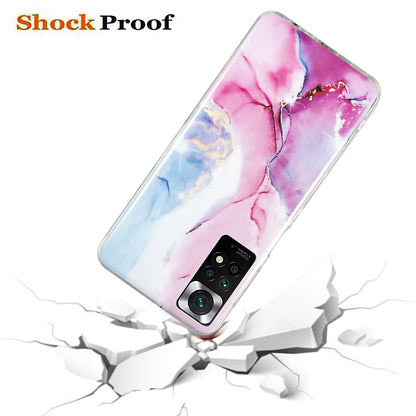 For Xiaomi Redmi Note 11 4G (Qualcomm)/Note 11S 4G IMD Marble Pattern Mobile Phone Cover Flexible TPU Drop-proof Case