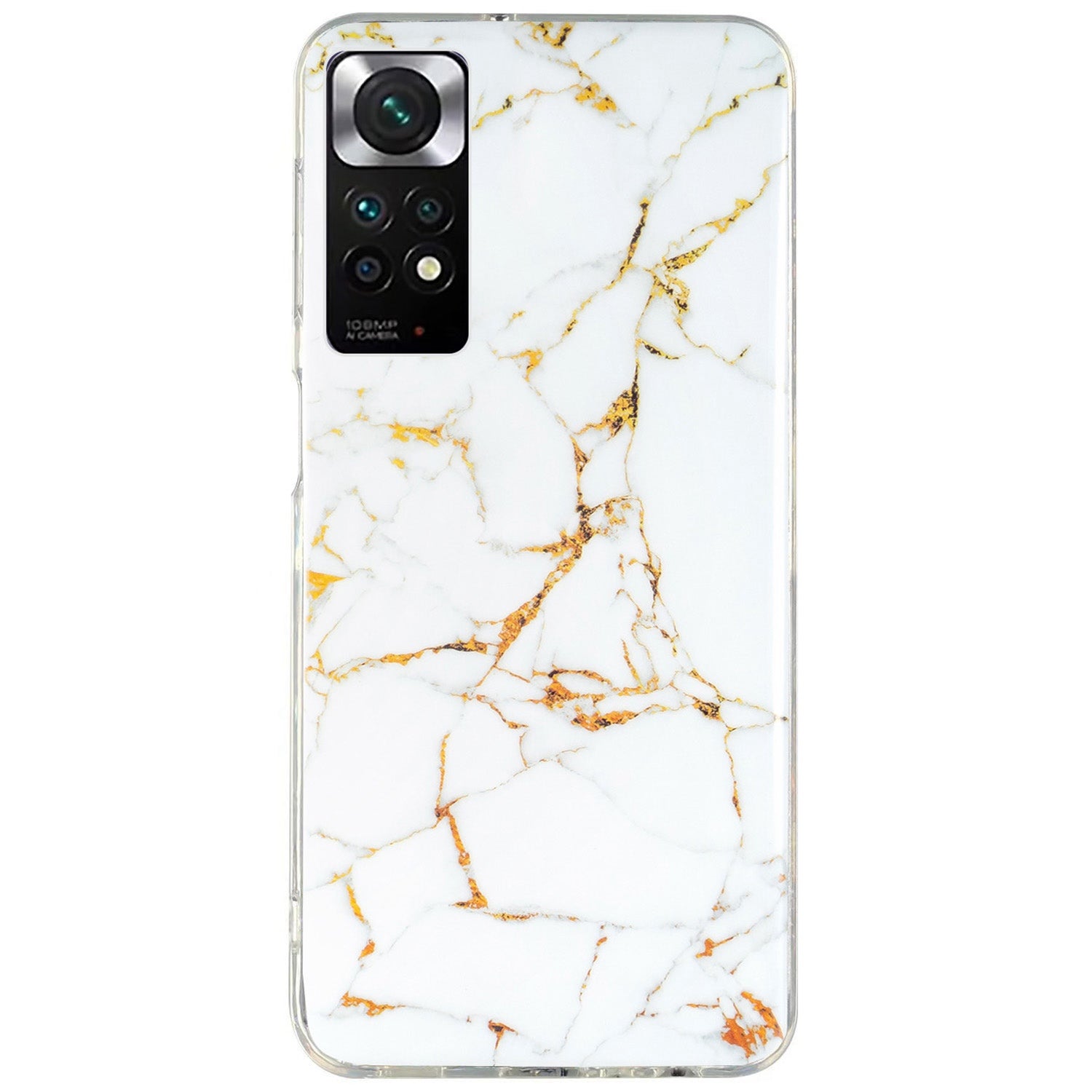 For Xiaomi Redmi Note 11 4G (Qualcomm)/Note 11S 4G IMD Marble Pattern Mobile Phone Cover Flexible TPU Drop-proof Case