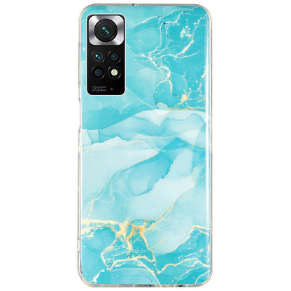 For Xiaomi Redmi Note 11 4G (Qualcomm)/Note 11S 4G IMD Marble Pattern Mobile Phone Cover Flexible TPU Drop-proof Case