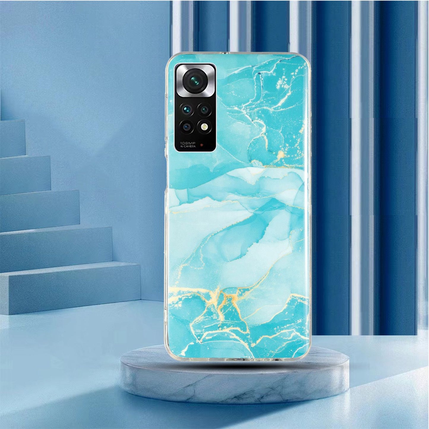 For Xiaomi Redmi Note 11 4G (Qualcomm)/Note 11S 4G IMD Marble Pattern Mobile Phone Cover Flexible TPU Drop-proof Case