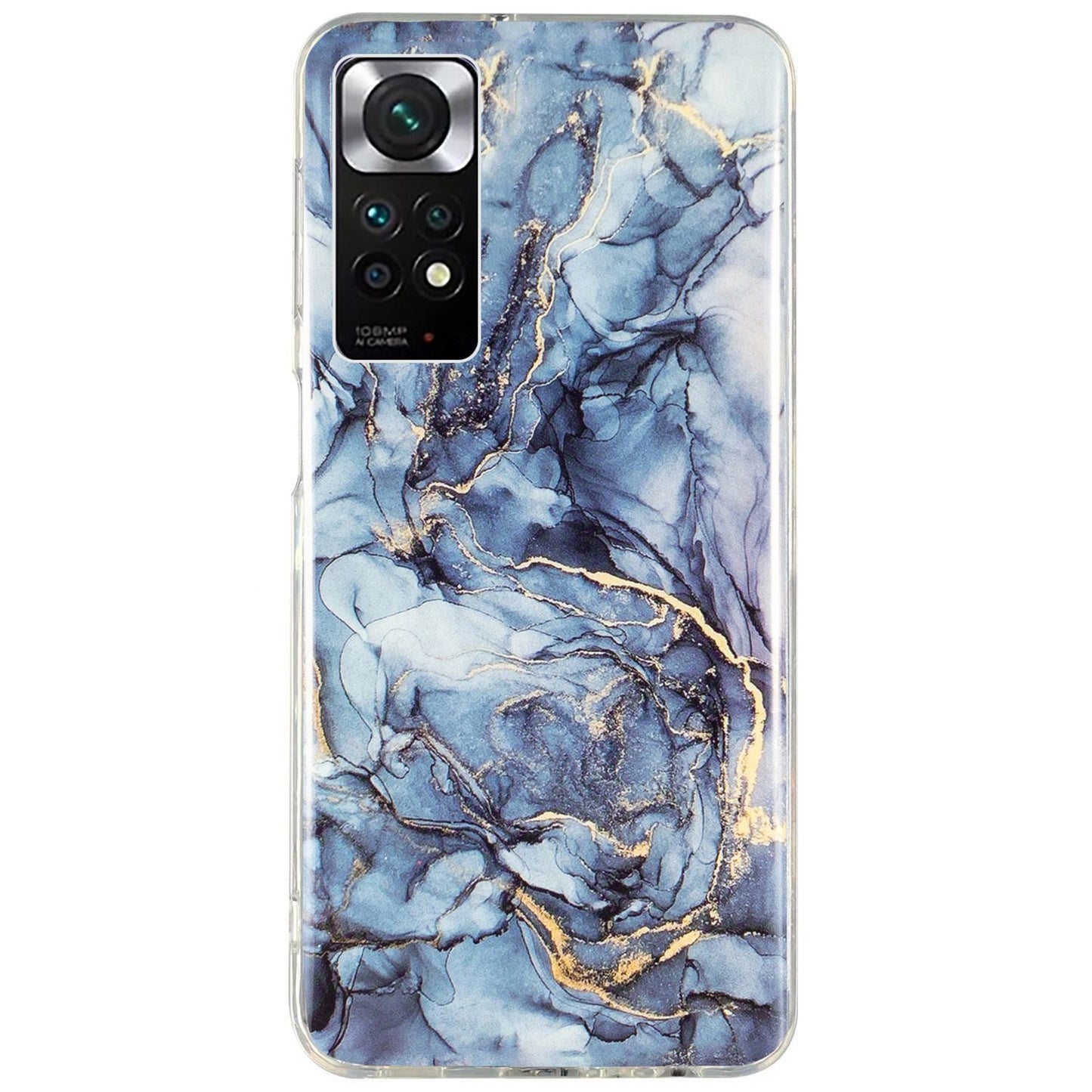 For Xiaomi Redmi Note 11 4G (Qualcomm)/Note 11S 4G IMD Marble Pattern Mobile Phone Cover Flexible TPU Drop-proof Case
