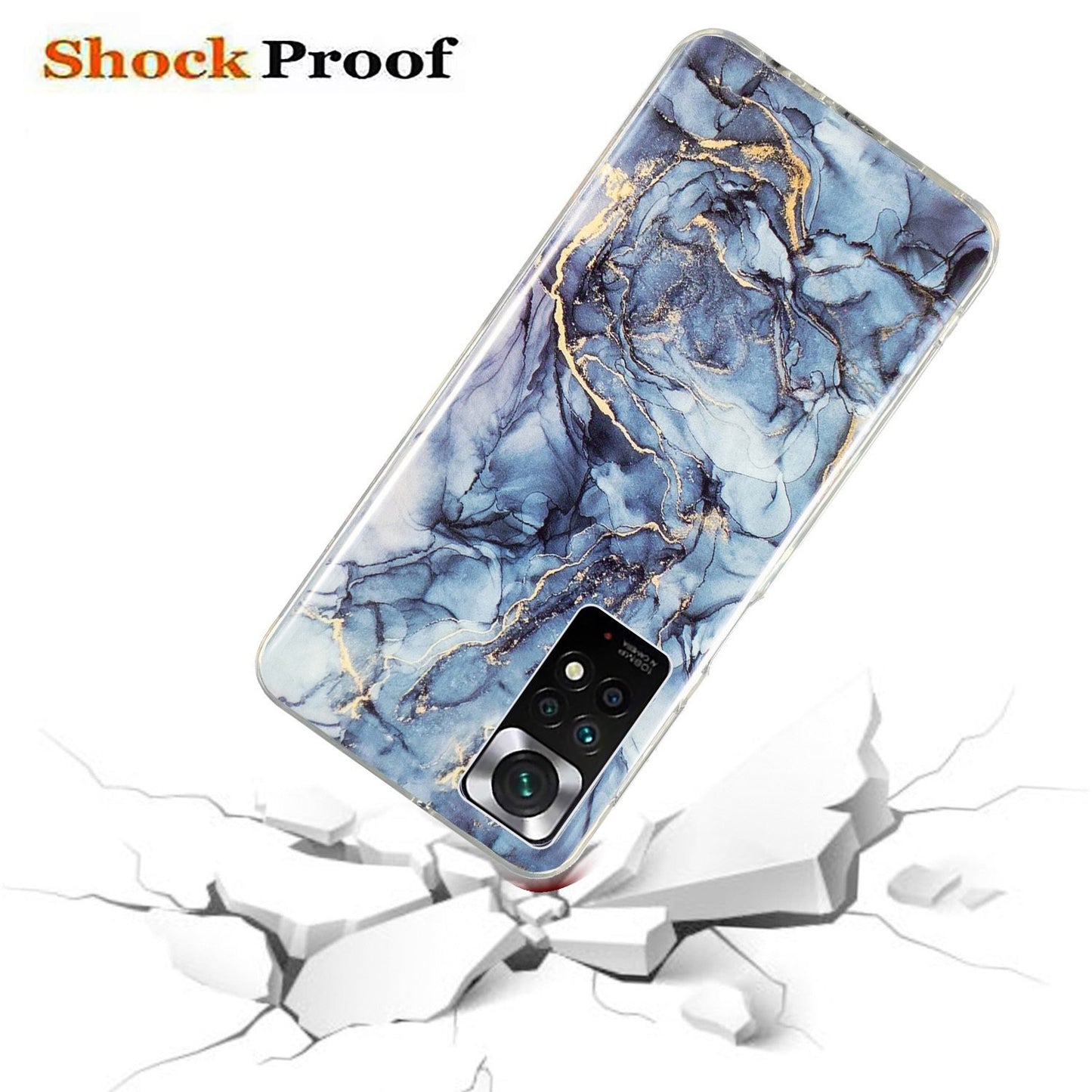 For Xiaomi Redmi Note 11 4G (Qualcomm)/Note 11S 4G IMD Marble Pattern Mobile Phone Cover Flexible TPU Drop-proof Case