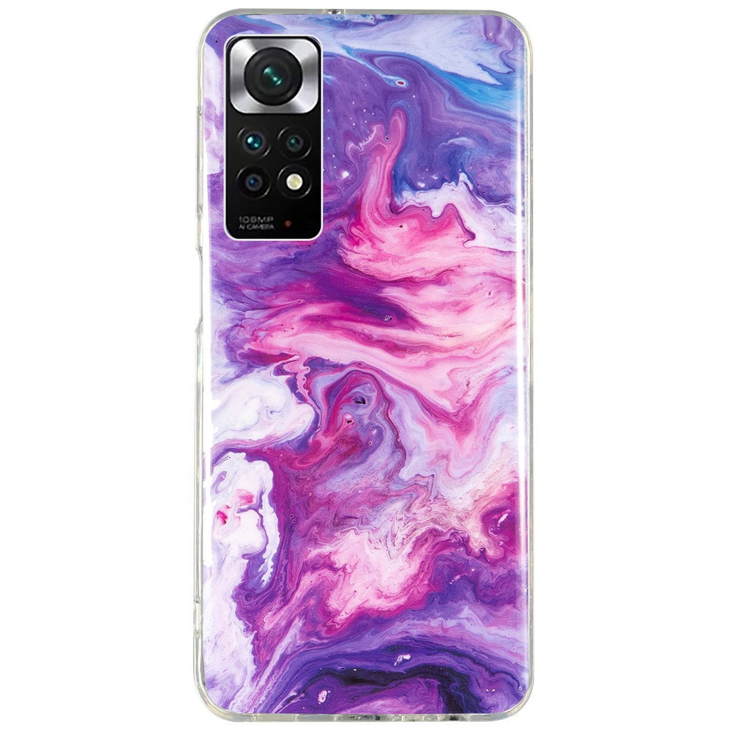 For Xiaomi Redmi Note 11 4G (Qualcomm)/Note 11S 4G IMD Marble Pattern Mobile Phone Cover Flexible TPU Drop-proof Case