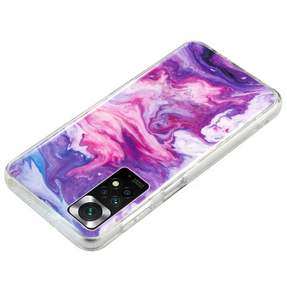 For Xiaomi Redmi Note 11 4G (Qualcomm)/Note 11S 4G IMD Marble Pattern Mobile Phone Cover Flexible TPU Drop-proof Case