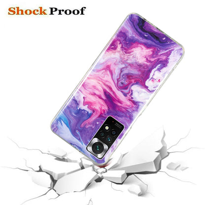 For Xiaomi Redmi Note 11 4G (Qualcomm)/Note 11S 4G IMD Marble Pattern Mobile Phone Cover Flexible TPU Drop-proof Case