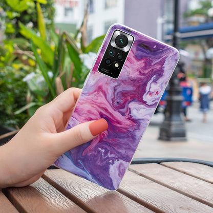 For Xiaomi Redmi Note 11 4G (Qualcomm)/Note 11S 4G IMD Marble Pattern Mobile Phone Cover Flexible TPU Drop-proof Case
