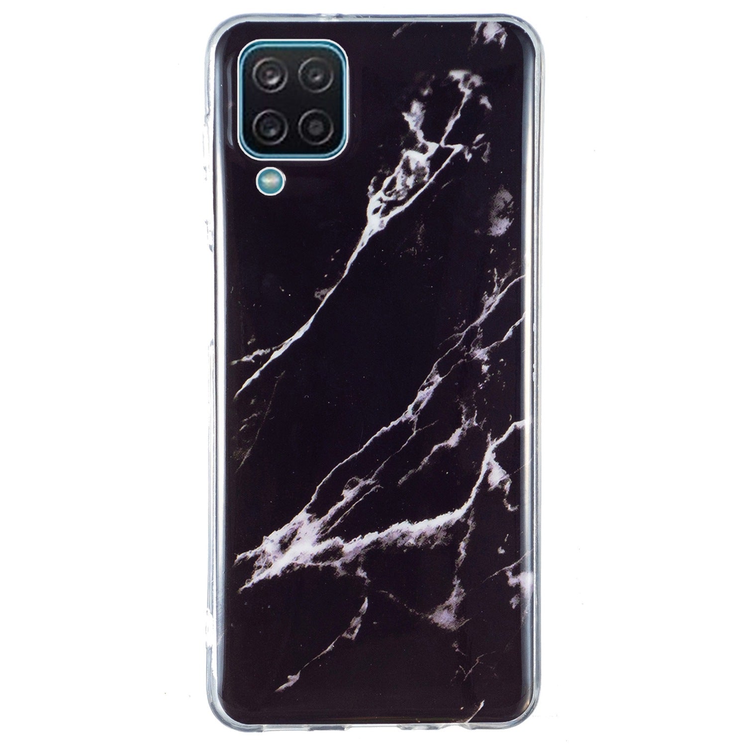 For Samsung Galaxy A12 Flexible TPU Phone Case Anti-fall Protection Marble Pattern IMD Phone Cover