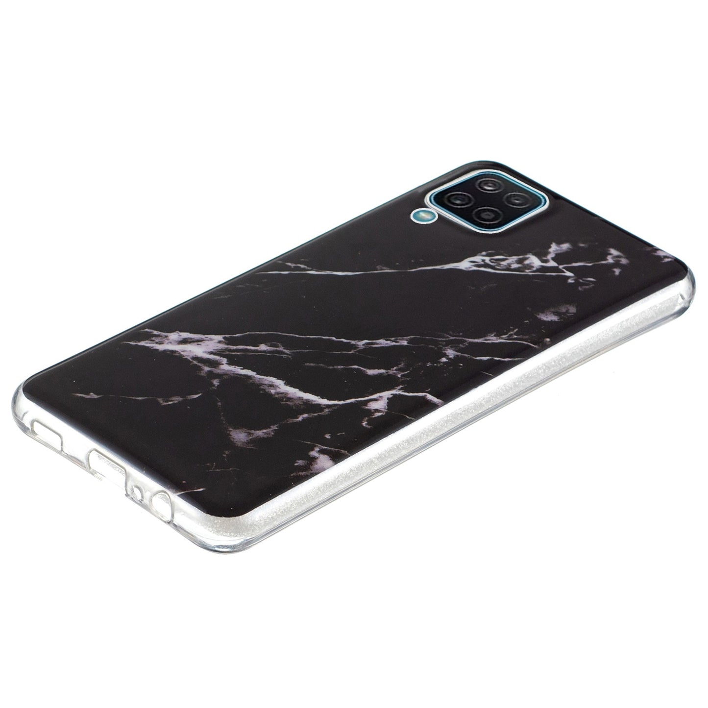 For Samsung Galaxy A12 Flexible TPU Phone Case Anti-fall Protection Marble Pattern IMD Phone Cover