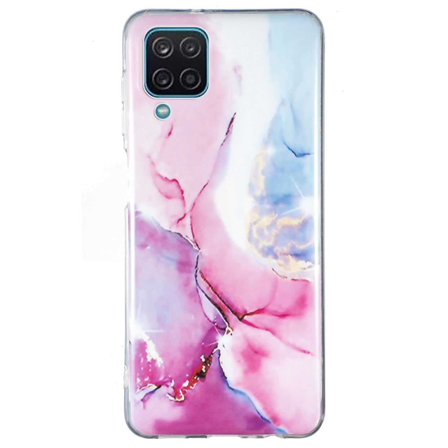 For Samsung Galaxy A12 Flexible TPU Phone Case Anti-fall Protection Marble Pattern IMD Phone Cover