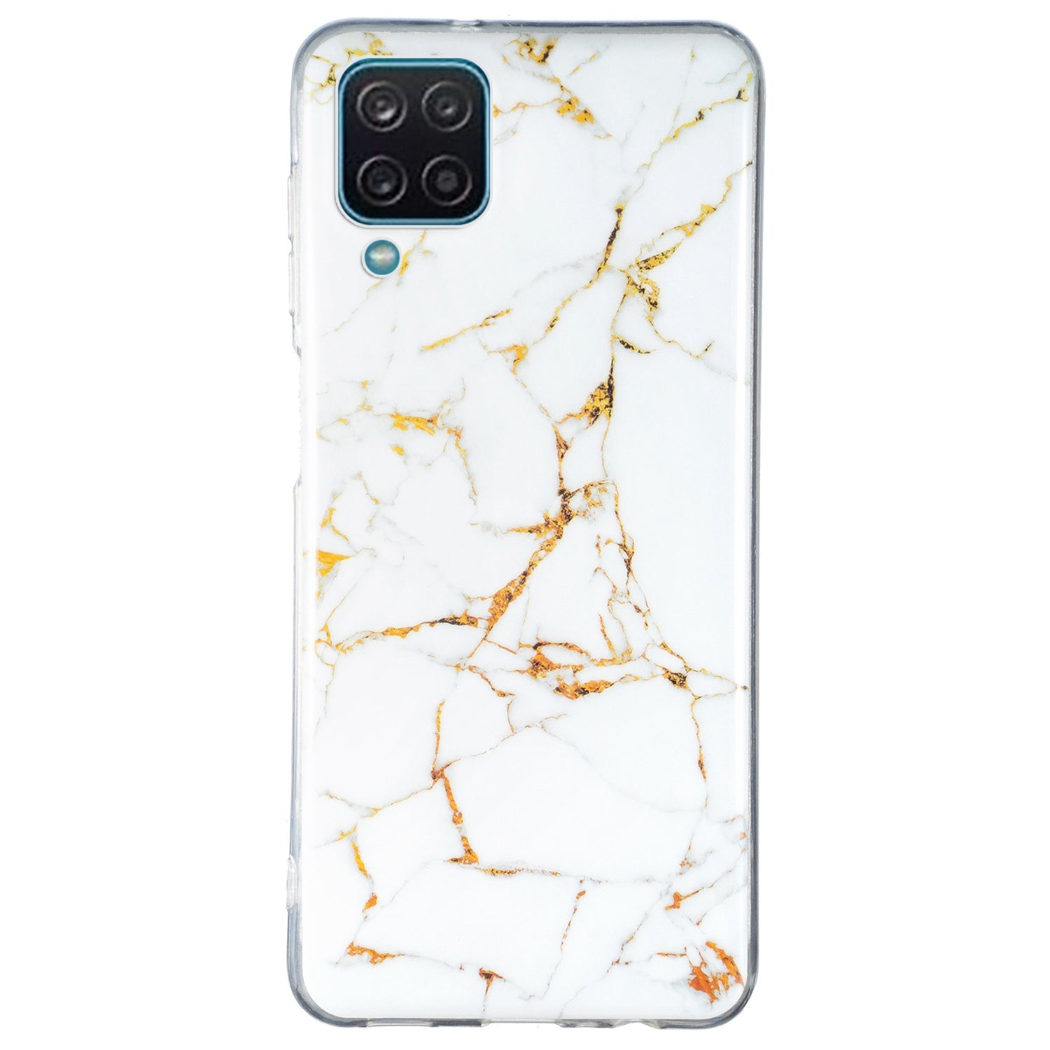 For Samsung Galaxy A12 Flexible TPU Phone Case Anti-fall Protection Marble Pattern IMD Phone Cover