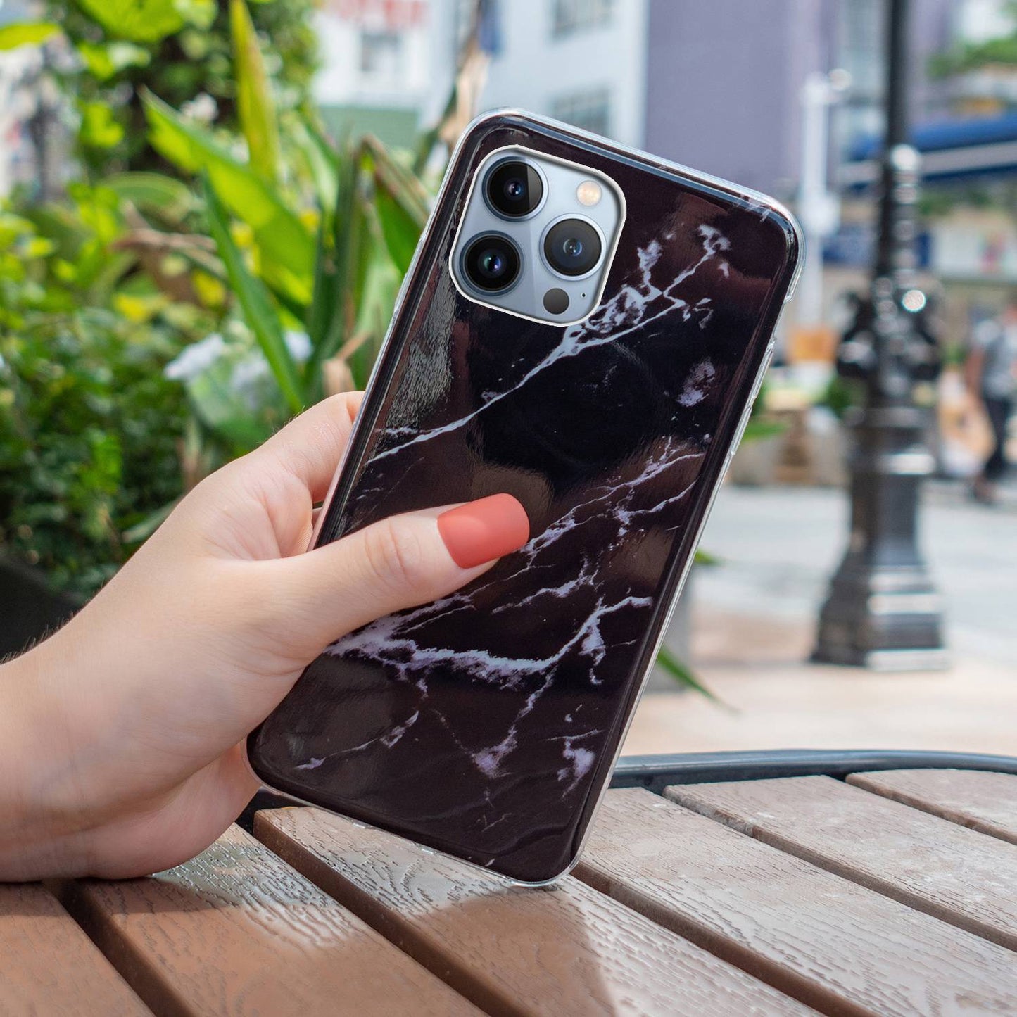 For iPhone 13 Pro 6.1 inch Phone Case TPU Case IMD Marbling Pattern Printing Design Phone Back Cover