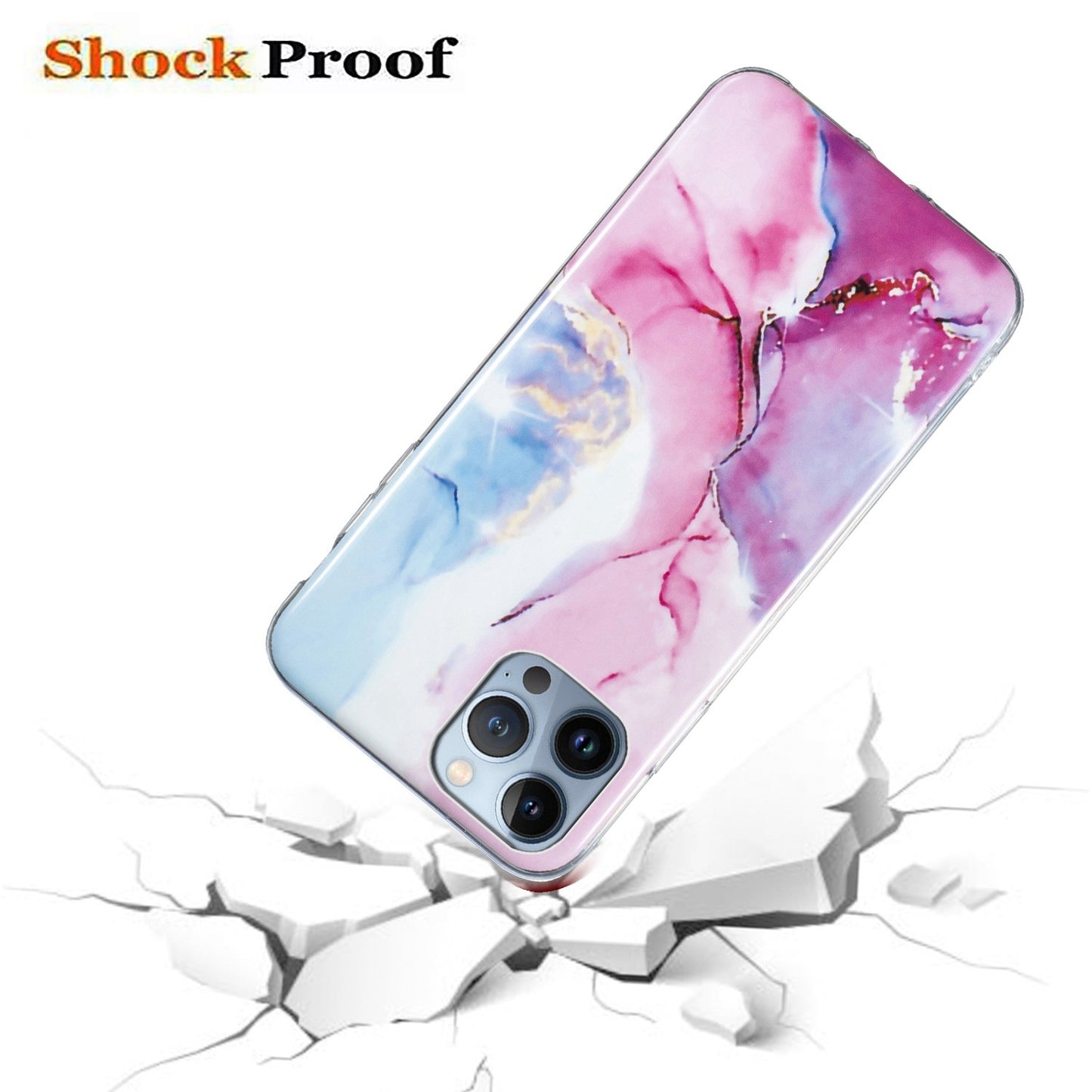 For iPhone 13 Pro 6.1 inch Phone Case TPU Case IMD Marbling Pattern Printing Design Phone Back Cover