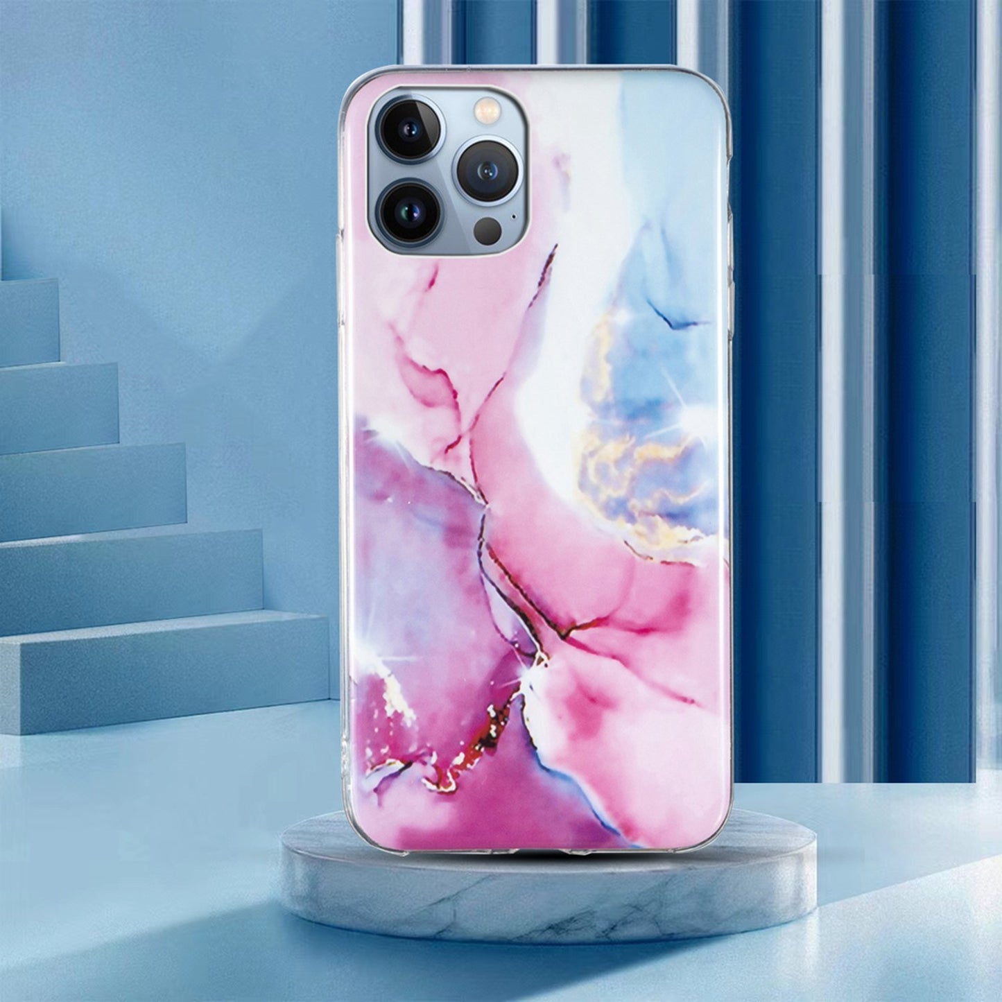 For iPhone 13 Pro 6.1 inch Phone Case TPU Case IMD Marbling Pattern Printing Design Phone Back Cover