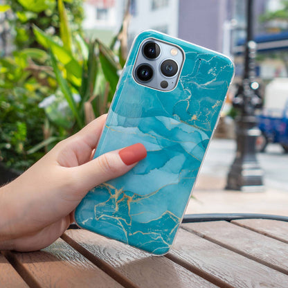 For iPhone 13 Pro 6.1 inch Phone Case TPU Case IMD Marbling Pattern Printing Design Phone Back Cover