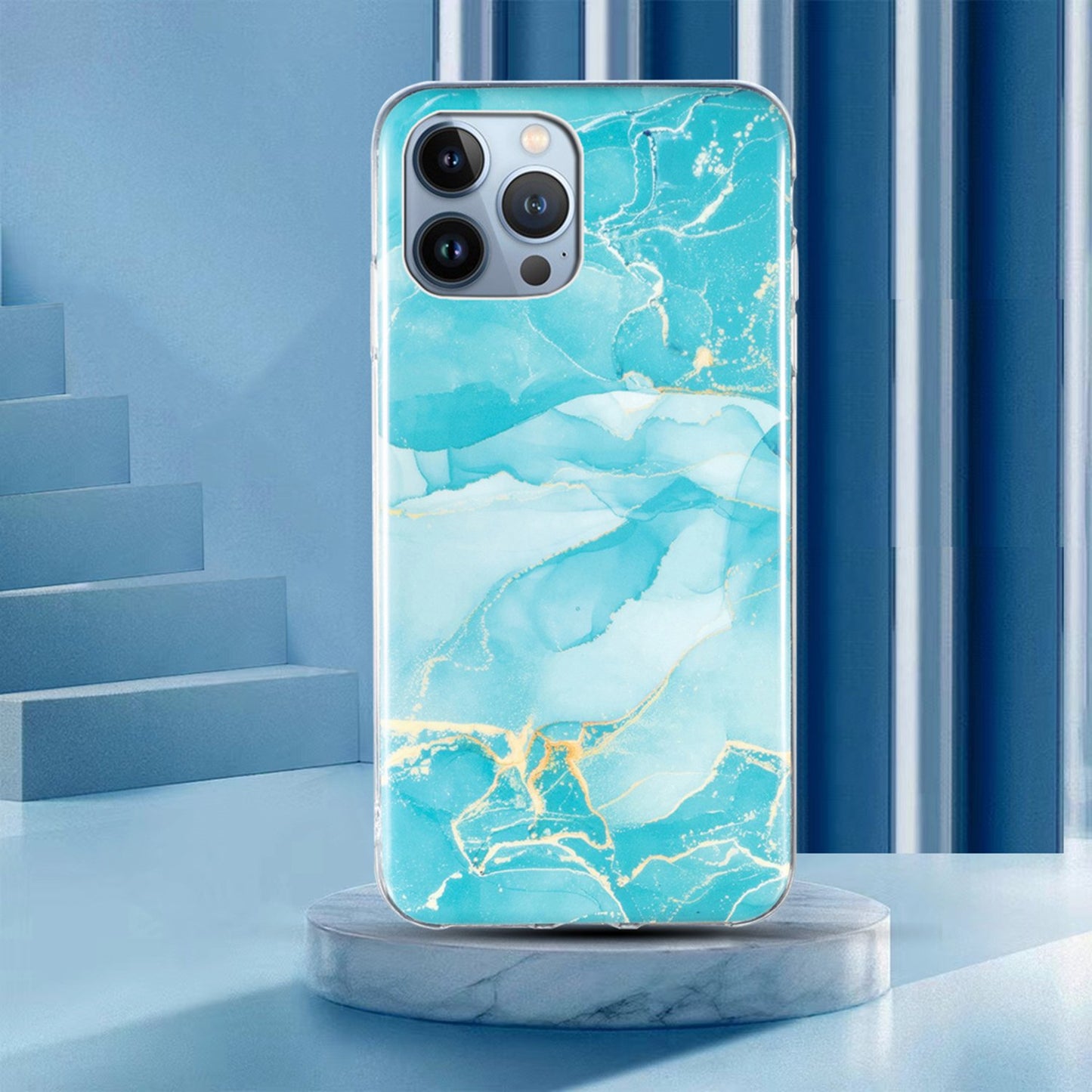 For iPhone 13 Pro 6.1 inch Phone Case TPU Case IMD Marbling Pattern Printing Design Phone Back Cover