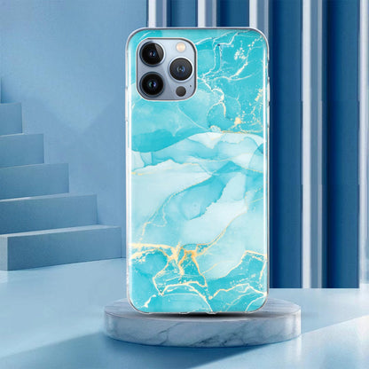 For iPhone 13 Pro 6.1 inch Phone Case TPU Case IMD Marbling Pattern Printing Design Phone Back Cover