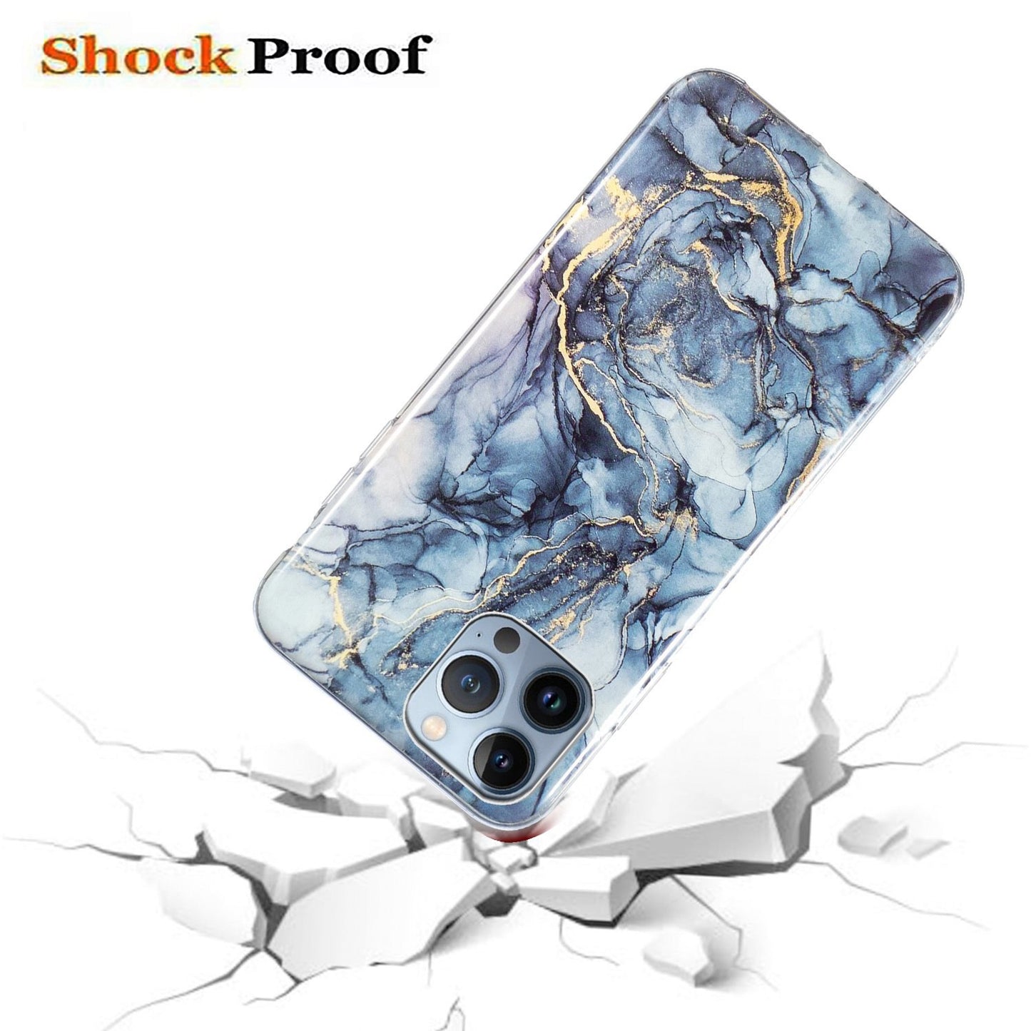 For iPhone 13 Pro 6.1 inch Phone Case TPU Case IMD Marbling Pattern Printing Design Phone Back Cover