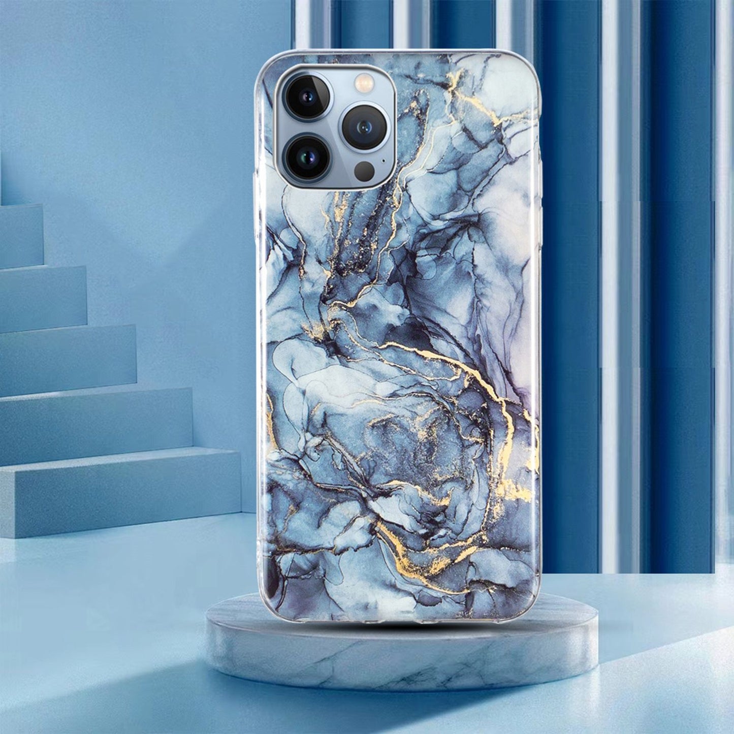 For iPhone 13 Pro 6.1 inch Phone Case TPU Case IMD Marbling Pattern Printing Design Phone Back Cover