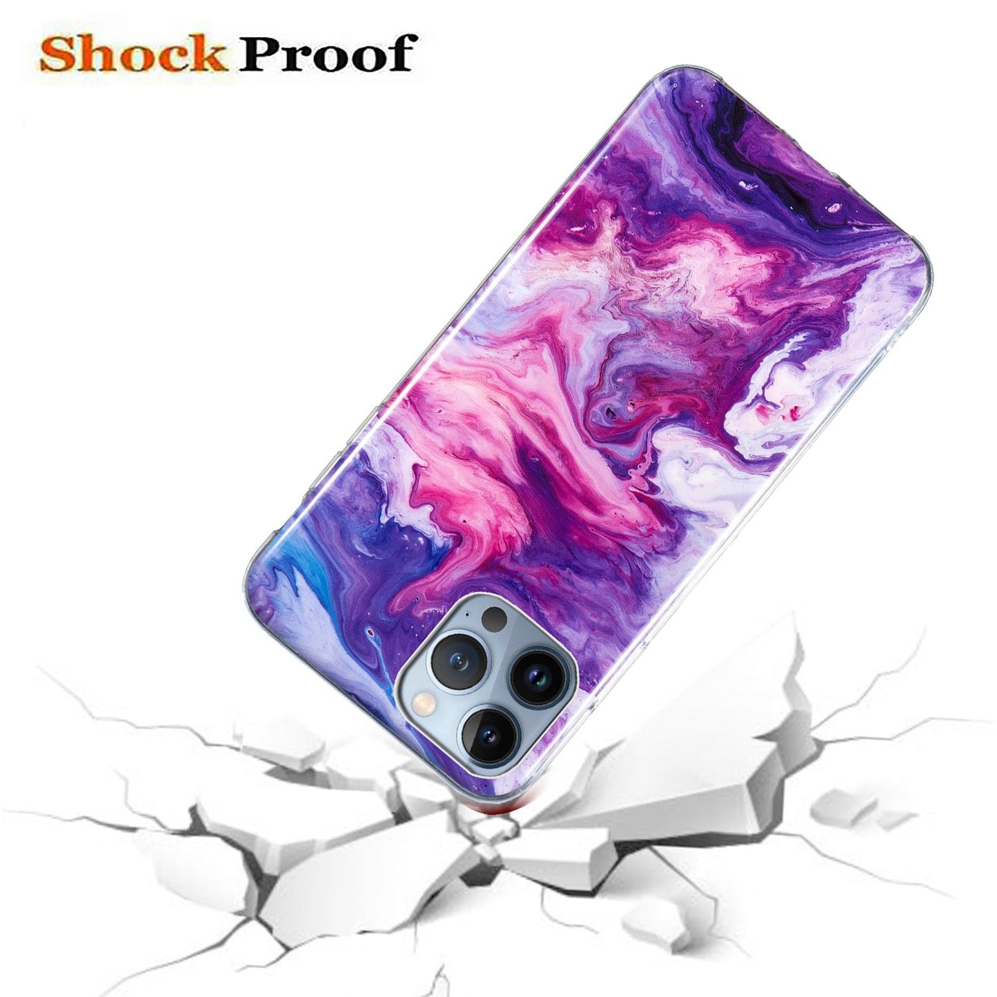 For iPhone 13 Pro 6.1 inch Phone Case TPU Case IMD Marbling Pattern Printing Design Phone Back Cover
