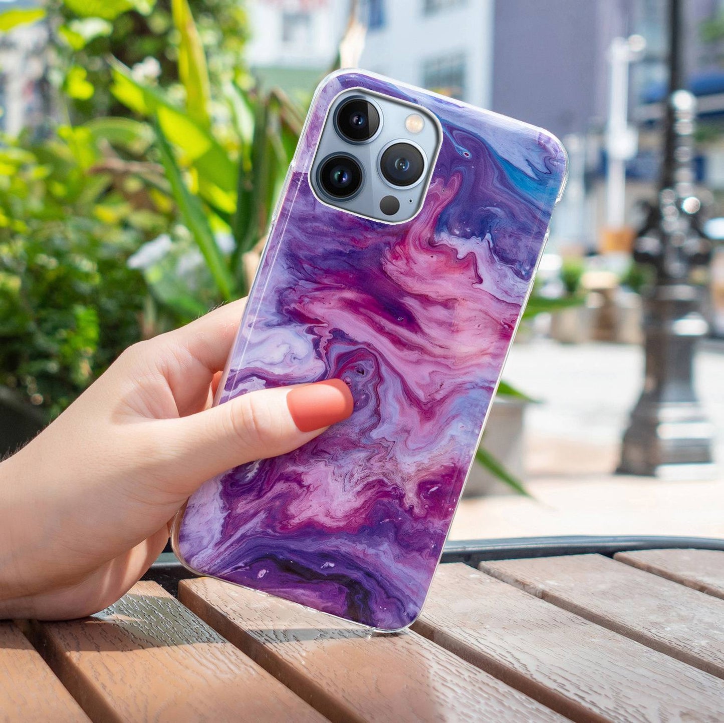 For iPhone 13 Pro 6.1 inch Phone Case TPU Case IMD Marbling Pattern Printing Design Phone Back Cover