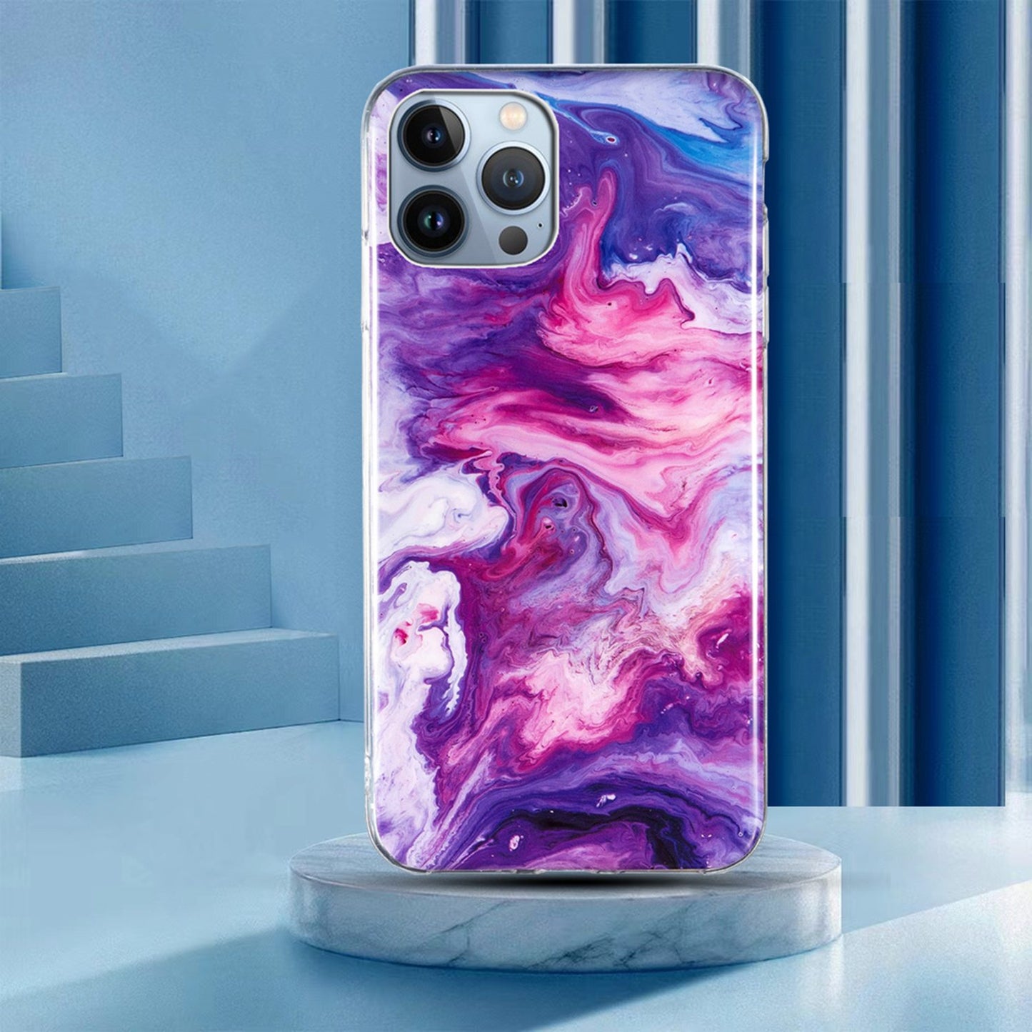 For iPhone 13 Pro 6.1 inch Phone Case TPU Case IMD Marbling Pattern Printing Design Phone Back Cover