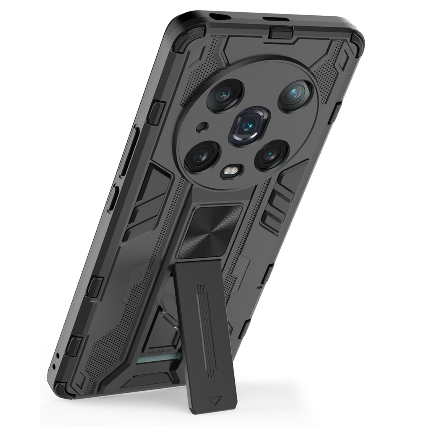 For Honor Magic4 Pro 5G Hybrid Kickstand Phone Case Hard PC Soft TPU Shock-Absorbing Cover