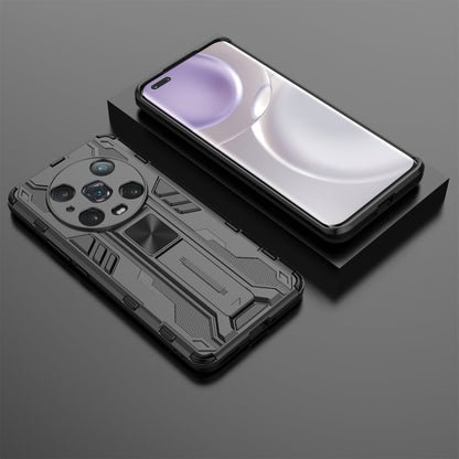 For Honor Magic4 Pro 5G Hybrid Kickstand Phone Case Hard PC Soft TPU Shock-Absorbing Cover