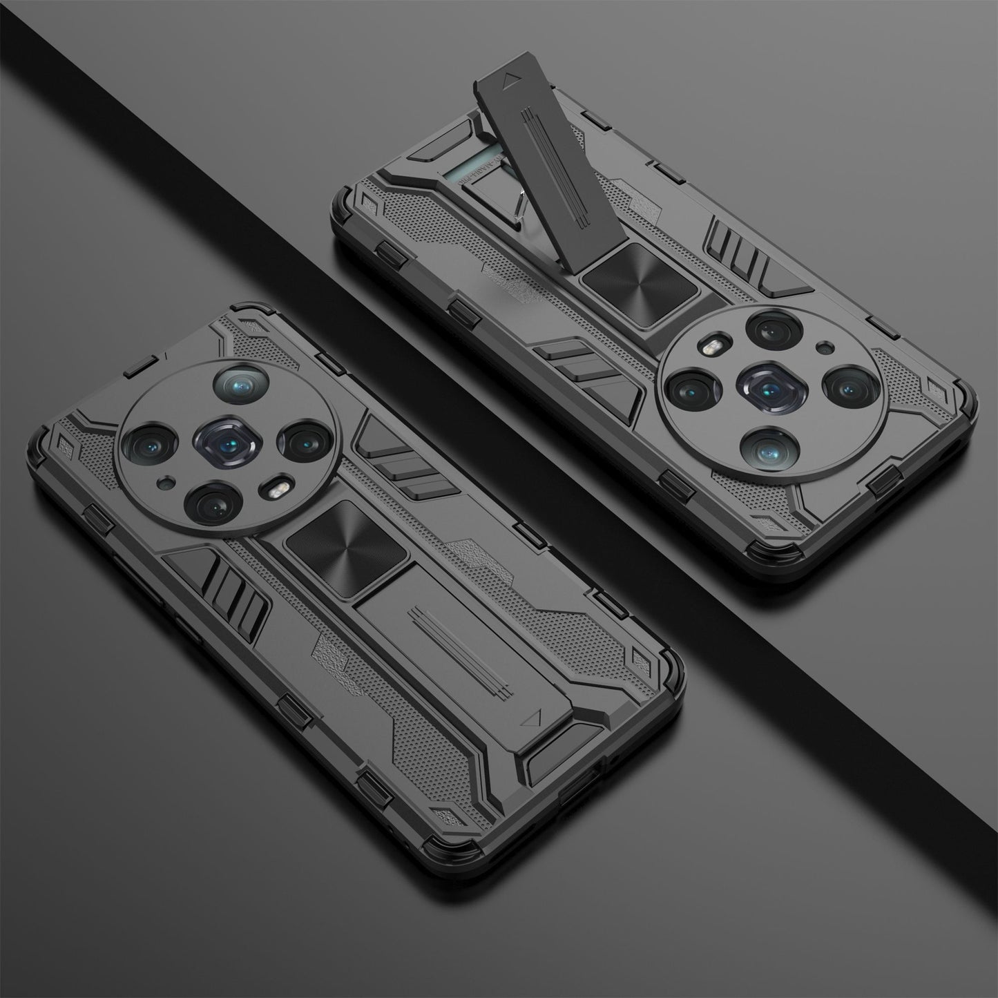 For Honor Magic4 Pro 5G Hybrid Kickstand Phone Case Hard PC Soft TPU Shock-Absorbing Cover